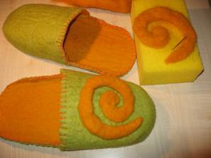 felt, handcraft, handmade, slippers, wool