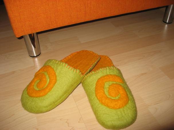 felt, handcraft, handmade, slippers, wool