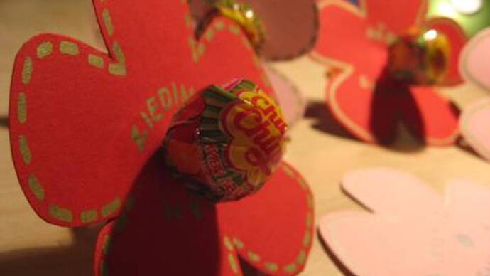 Homemade Flowers - a Valentine's Day Gift